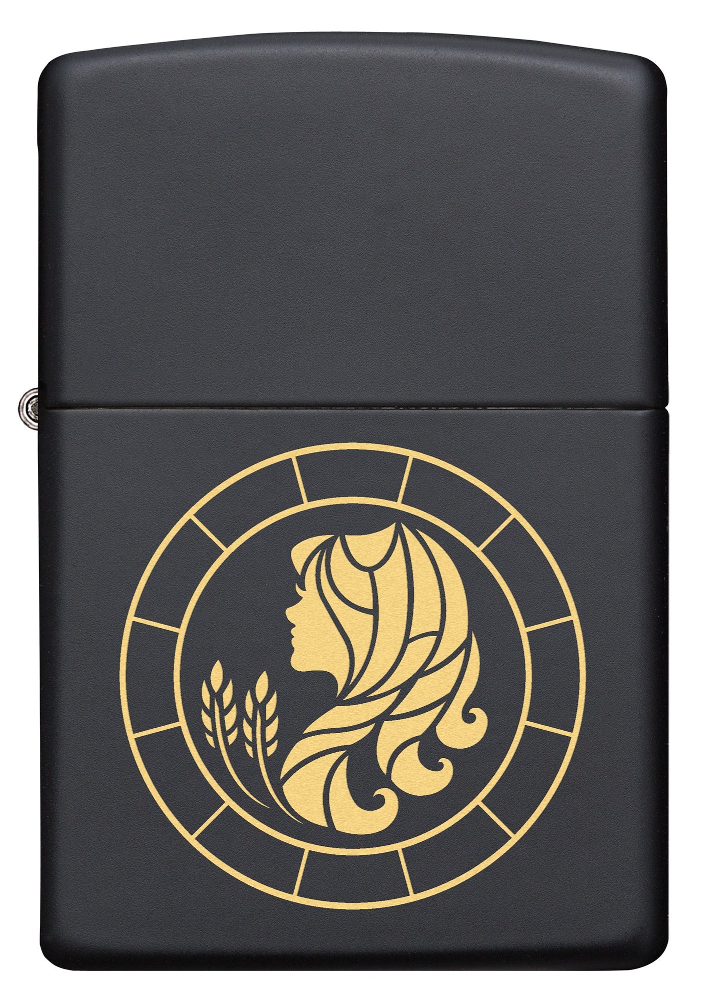 Zippo Virgo Zodiac Sign Black Matte Pocket Lighter Zippo